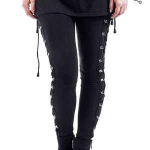 Black Side Laced Leggings